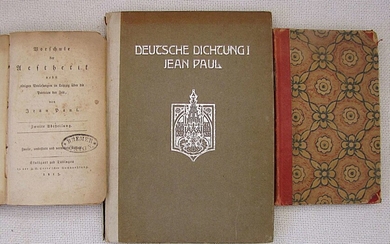 3 books of Jean Paul. Des Rektors Florian Fälbel's und seiner Primaner Reise nach dem Fichtelberg ex.79/350, 1913 & Vorschule der Aesthetik, 1813; 1923