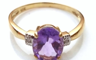 10K Gold ring set with Amethyst and...