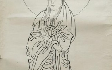 Chinese Draft Painting of Guanyin