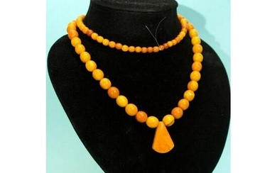 43g Natural Baltic amber necklace with pendant Vintage