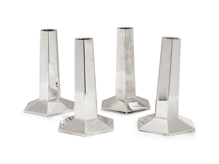 A Set of Four American Silver Candlesticks