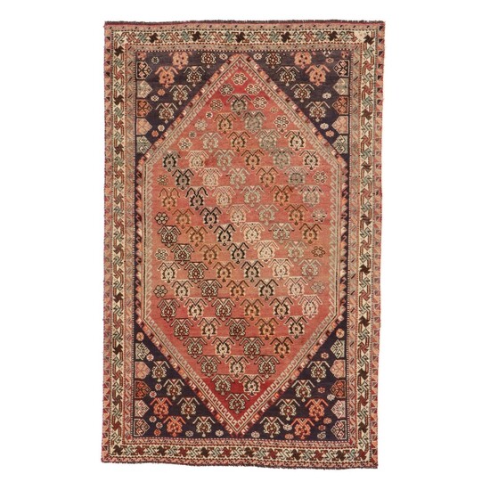 4'8 x 7'8 Hand-Knotted Persian Shiraz Rug, 1970s
