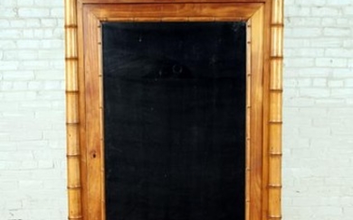 FRENCH CHERRY FAUX BAMBOO ARMOIRE MIRRORED C.1900