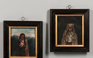 Pair of Paintings Depicting Plateau Indians