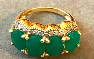 5.50ctw Emerald & Diamond 14kt Gold Ring