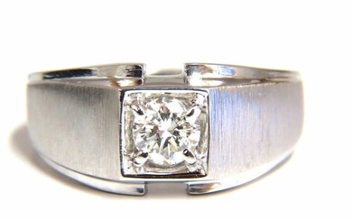 .56ct. mens natural round diamond solitaire ring 14kt brush finished +