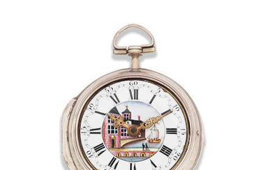 John Rayment, Huntingdon. A silver key wind pair case pocket watch