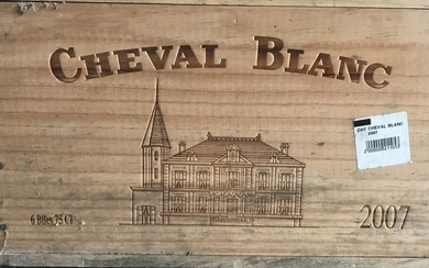 6 Bottles Château Cheval Blanc 2007 - St Emilion 1er GCCA - Original wooden case
