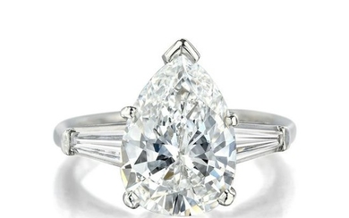 3.14-Carat Pear-Shaped Diamond Ring