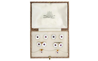An amethyst and mother-of-pearl dress set, first half