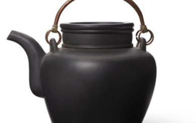 A BLACK YIXING TEAPOT AND COVER, YUFENG WORKSHOP, CIRCA 1910