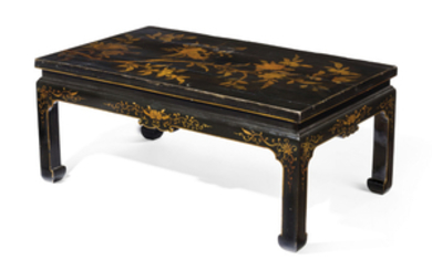 A CHINESE BLACK AND GILT-LACQUER COFFEE TABLE, 20TH CENTURY