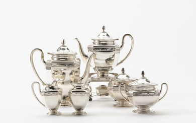 A Dutch seven-part silver coffee and tea set
