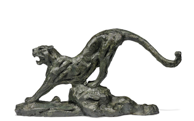 Dylan Lewis (b. 1964), Stretching cheetah II maquette