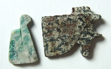 A pair of Egyptian stone amulets, Late Period