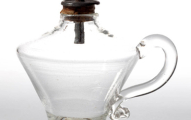 FREE-BLOWN WHALE OIL SPARKING HAND LAMP