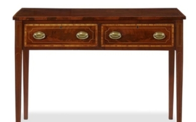 A George III style inlaid mahogany side table 19th...