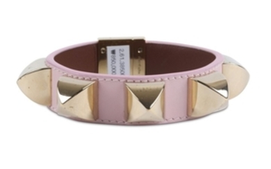 Givenchy Pink Studded Bangle, baby pink leather with...