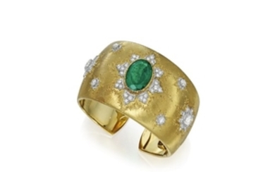 Gold, Emerald and Diamond Cuff-Bracelet, Buccellati