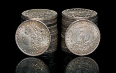 A Group of Thirty-Two United States Morgan Silver Dollar Coins