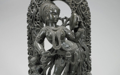 Indian Carved Stone Standing Figure of a Deity