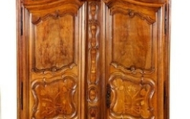 A Louis XV Provincial Style Marquetry Armoire Height