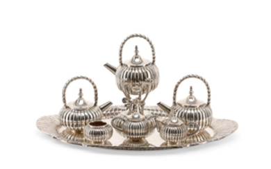 A Mexican sterling silver 7-piece tea and coffee service
