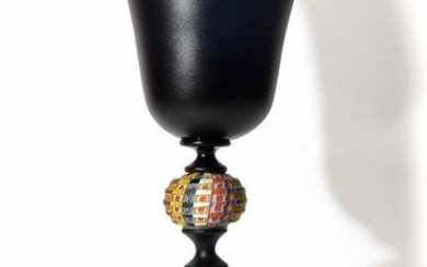 Murano glass goblet signed