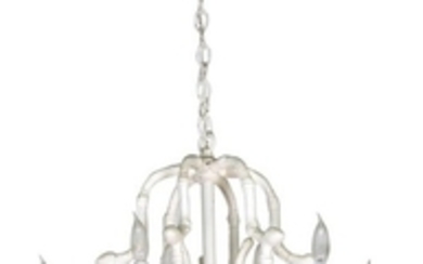 A Painted Faux Bamboo Pagoda-Form Six-Light Chandelier