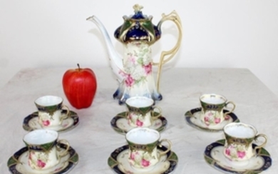 RS Prussia porcelain demi-tasse set for 6