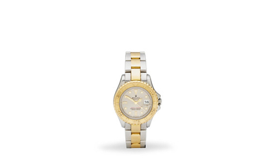 Rolex. A stainless steel and gold lady's automatic center seconds bracelet watch with date