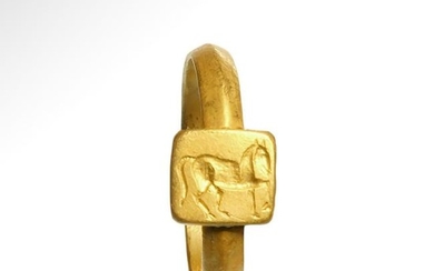 Roman Gold Ring with Horse, c. 1st - 3rd Century A.D.