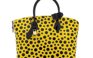 A SET OF TWO: A LIMITED EDITION YELLOW MONOGRAM VERNIS INFINITY DOTS LOCKIT & ZIPPY WALLET WITH GOLD HARDWARE BY YAYOI KUSAMA, LOUIS VUITTON, 2012