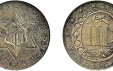 Three-Cent Piece, Silver, 1855, NGC MS 65 CAC