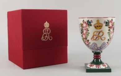 Two Royal Doulton goblets commemorating the Centenary...