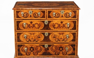 A William & Mary olivewood oyster veneered and specimen marquetry chest of drawers