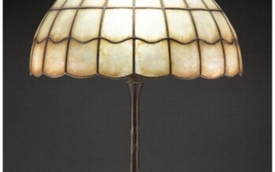 79007: Tiffany Studios Bronze Lamp Base with Capiz Shel