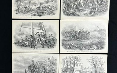 8 Kurz & Allison Chromolithographs of Battles and War -Circa 1910