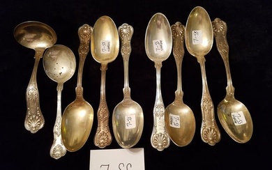 9 Large Sterling Silver Spoons