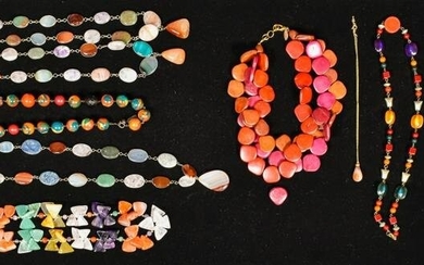 9 Multicolor Crystal Necklaces