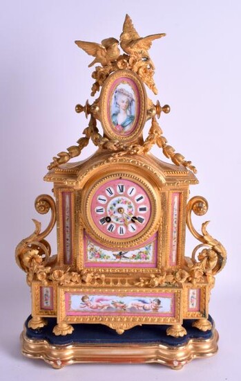 A 19TH CENTURY FRENCH ORMOLU AND SEVRES PORCELAIN