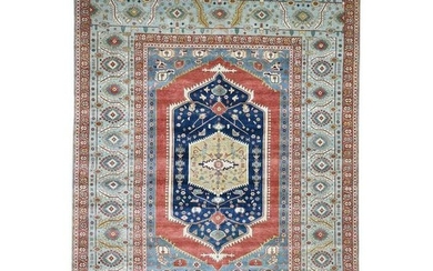 Hand-Knotted Antiqued Bakshaish Re-creation Pure Wool