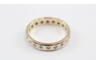 9ct gold diamond full eternity ring (3.3g) Size R