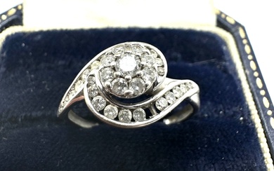 9ct white gold diamond ring 0.50ct diamonds weight 1.8g will...