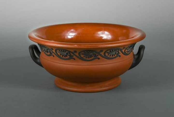 A 19th century Wedgwood Rosso Antico two-handled