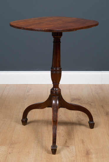 A 19th century provincial cherry wood tilt top occasional table...