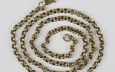 A 9ct gold circular link neckchain on a sprung hook shaped clasp, weight 17.6g, length 54cm.