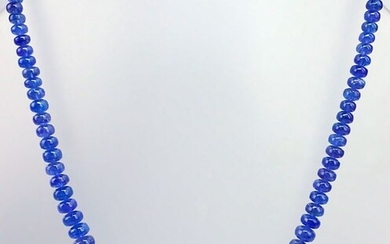 A ++ Beautiful Transparent Tanzanite Necklace Polished, 925 silver clasp - 337.5ct - 67.5 g
