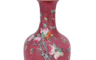 A CHINESE FAMILLE ROSE 'PEACH' VASE