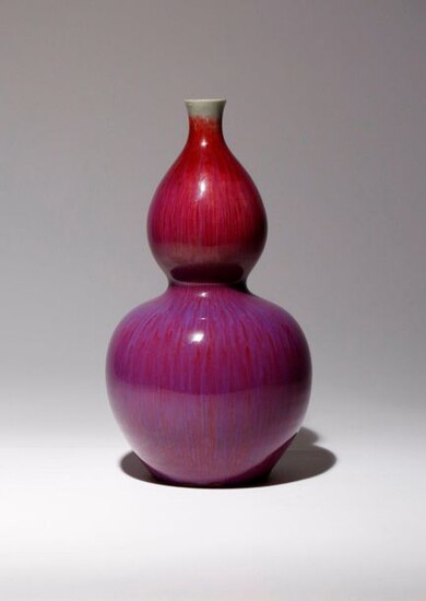 A CHINESE FLAMBE GLAZED GOURD-SHAPED VASE, HULUPING QING DYNASTY The...